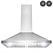 AKDY European Style Wall Mount Stainless Steel Range Hood Vent with Touch Control and Carbon Filters (30)