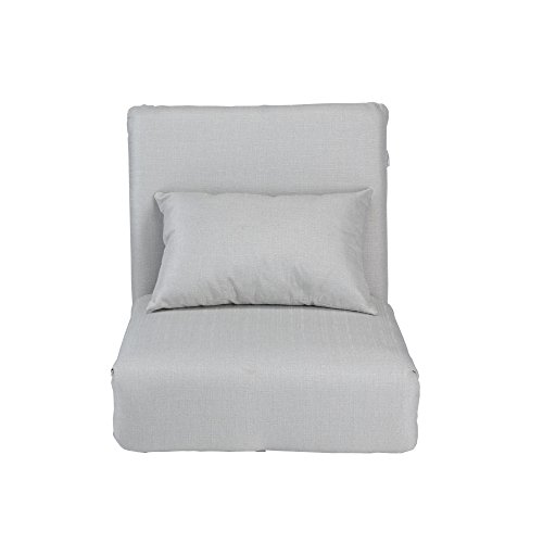 image for Loungie Relaxie Beige Linen Flip Chair | 5-Position Adjustable Back | 