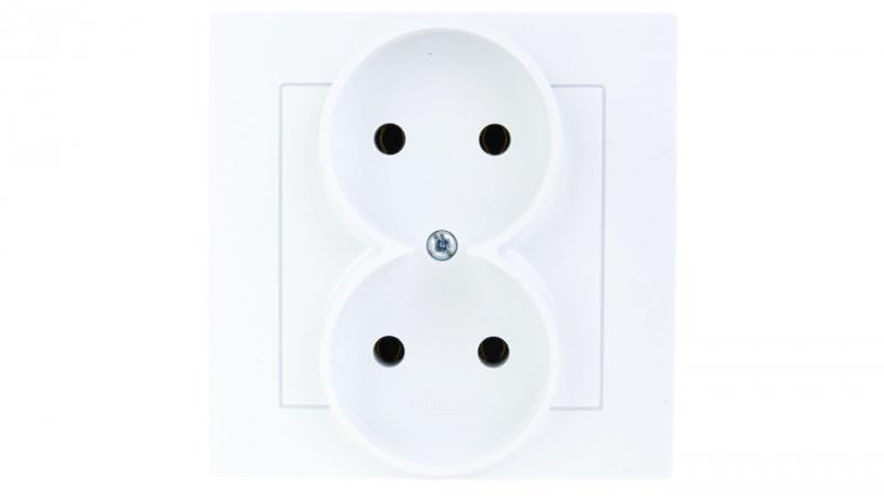 Ospel GP-2G/00 Socket White IP20, 16 A 84 mm 45 mm 84 mm