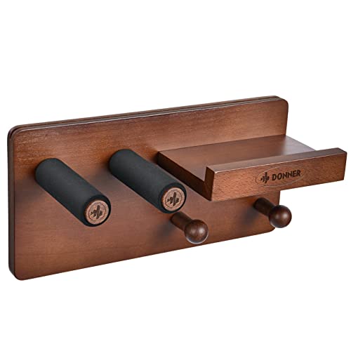 Donner Guitar Wall Mount Shelf, Guitar Wall Hanger with Storage Shelf