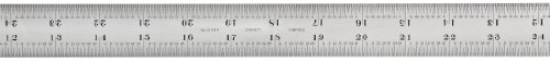 Starrett C604R-36 Spring Tempered Steel Rule With Inch Graduations, 4R Style Graduations, 36" Length, 1-1/4" Width, 3/64" Thicknes
