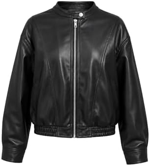 Lishow Fashion Women's Vintage 90S Genuine Leather Oversize Retro