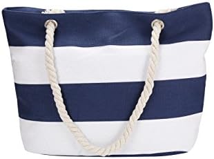 Inpluer Women's Travel Tote Beach Bag with Inner Zipper with Rope Handles