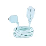 Globe Electric Designer Series 9-ft Fabric Extension Cord, 3 Polarized Outlets, Right Angle Plug, 125 Volts, Mint 22809