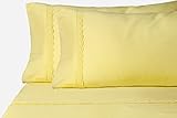 ViscoSoft Chic'y Luxe Eyelet Collection Microfiber Sheet Set - Super Soft, Hypoallergenic, Wrinkle Resistant, Fade Resistant, Deep Pocket, Embellished - 3 piece (Twin, Lemon Meringue)