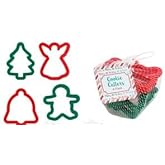 Set of Christmas Cookie Cutters 12 pack Snowman Christmas Tree Angel Bell Shaped Sugar Cookie Cutters Plastic