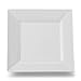 Squares 6.5 Inch Elegant Disposable Plastic Dessert Plate, White, 10 Plates