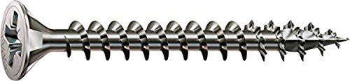 SPAX Universalschraube aus Edelstahl rostfrei A2, 5,0 x 50 mm, 200 Stück, Kreuzschlitz Z2, Senkkopf, Vollgewinde, 4CUT…
