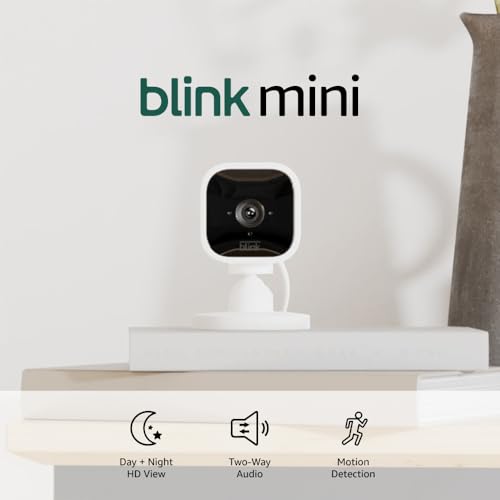Blink Mini Compact indoor plug-in smart security camera, 1080p