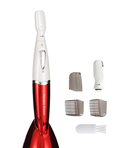 Women Shaver,Bikini Trimmer,Bienna[Wet Dry] [Waterproof] Electric Cordless Personal Lady Hair Razor Remover Shavers for Face Ear Nose Eyebrow Legs Armpit Body with Comb Head[Battery-Operated]-Red