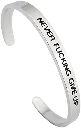 BRAVE NEW Tree of Life Stainless Steel Cuff Bracelet Never GIVE UP Fashion Inspirational Gift for Women