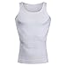 Jiao Miao Mens Waist Body Shaper Vest T-Shirt Tank Tops,T001-White-L