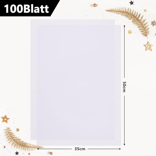 VGOODALL 100 Blatt Weiß Seidenpapier, Tissue Papier 50cm x 35cm Bastelpapier Geschenkpapier für Geburtstagsfeier Babypartys Hochzeit