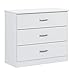 South Shore 3050033 Libra Collection 3-Drawer Dresser, Pure White with Metal Handles in Pewter Finish