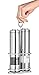 Pro Kitchen Life Battery Operated Salt and Pepper Grinder Set - Pack of 2 Mills - Durable Stainless Steel with Holder Tray - Adjustable Ceramic Coarseness with LED Light and Caps at Bottom