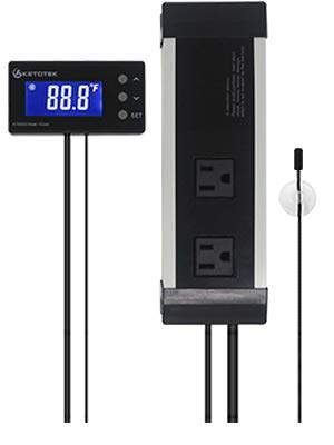 KETOTEK KT4000 Digital Temperature Controller Outlet Thermostat, 2 Stage Heating and Cooling Mode US Plug 1100W with Sensor for Homebrew, Aquarium, Incubator, Pet Breeding, Reptiles