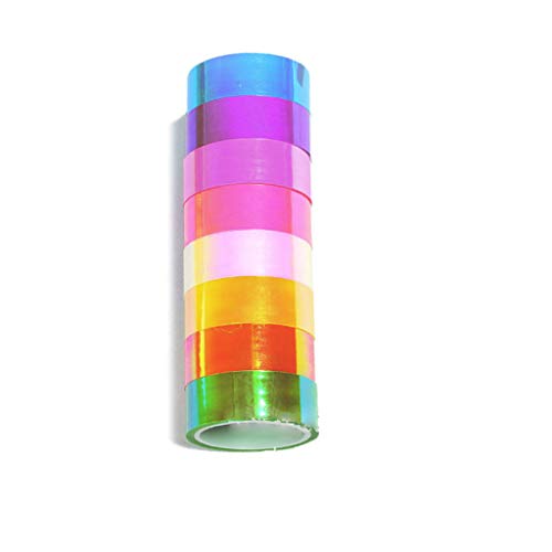 Huanban072 8pcs/Set Gymnastic Tape Rhythmic Gymnastics Decoration Holographic Glitter Tape Ring Stick Accessory 15mm5m Stationery Decorative DIY Masking Tape - Thumbnail 4