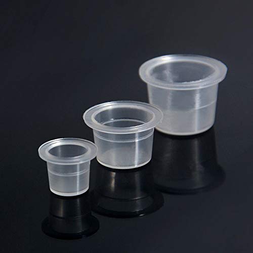 JISTL Tattoo Ink Cups Tattoo Rings Cups Glue Holder Disposable,Tattoo Pigment Pallet Holder Rings Palette For Eyelash Extension Makeup Nail Art (Mixed, White-300Pcs)