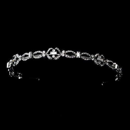 Chiana Antique Silver Crystal Wedding Bridal Tiara Headband