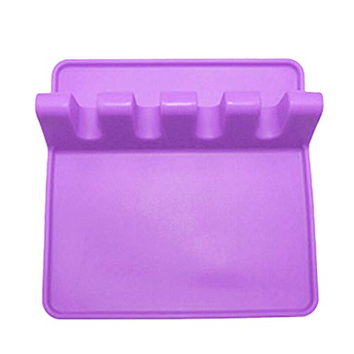 Fan-Ling Kitchen Utensil Holder Cooking Storage Kitchen Decor Tool Stand Holder, Spoon Pot Lid Shelf, Pan Lid Holder for Pots and Pans,Spoon Rest Shelf, Kitchen Gadgets (Purple :1pcs)