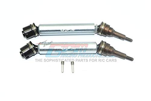 Traxxas XO-01 Supercar Upgrade Parts Harden Steel #45 Front Axle CVD Drive Shaft with Alloy Body - 1 Pair Set Gray Silver