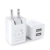 USB Wall Charger, Amoner UL Certified Dual USB 2-Pack 2.1A Wall Charger with Foldable Plug, Fast Travel Charger Cube Compatible with iPhone Xs/XS Max/XR/X/8/7/6S/6S Plus, iPad, Galaxy S9 S8 and More