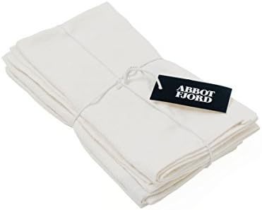 Caldo Linen Dinner Napkins - Soft and Durable Cloth - 4 Pack - 20x20 inch (Natural White)