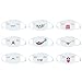 Aliyaduo 9 Pcs Mouth Mask Unisex Cartoon Anime Emoticon Pattern Two Layers Cotton Half Face Mask,White