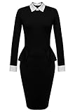 Meaneor Women Party Tunic Sheath Peplum Wear to Work Business Bodycon Dress