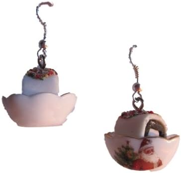 Handgemachte ausgefallene verrückte Ohrringe Porzellan Plätzchen Schale