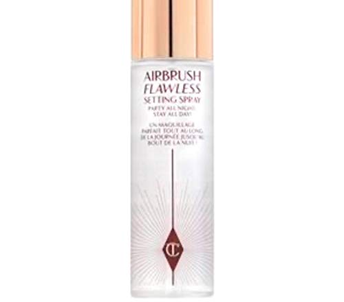 CHARLOTTE TILBURY AIRBRUSH FLAWLESS SETTING SPRAY: A hydrating, alcohol- and oil-free spray that weightlessly sets makeup for up to 16 hours without melting, fading, or settling into fine lines. REAL LIFE, MEANS REAL RESULTS: From Charlottes award-winning Airbrush Flawless Finish collection, this multitasking, lightweight spray provides the perfect canvas for makeup application and instantly locks in your look with a flawless, pore-blurring finish. It also features a delicate fresh floral scent. CHARLOTTE TILBURY DELIVERS: CHARLOTTE TILBURY works to create products that will last and that will give you the results that you are looking for. INGREDIENTS THAT WORK: - Film-Former Polymers: Form a strong but flexible, breathable film across the skin to keep makeup in place. - Japanese Green Tea: Supports the natural moisture barrier for soft, hydrated skin. - Aromatic Resin: Blurs the appearance of pores. APPLICATION PROCESS: Shake the bottle well. -Hold six to eight inches away and mist over your entire face. -Use before and after applying makeup.