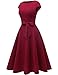 DRESSTELLS Red Valentines Party Date Night Dress, Women's Cocktail Formal Wedding Guest 50s Vintage Tea Party Aline Midi Modest Prom Dress Burgundy XL