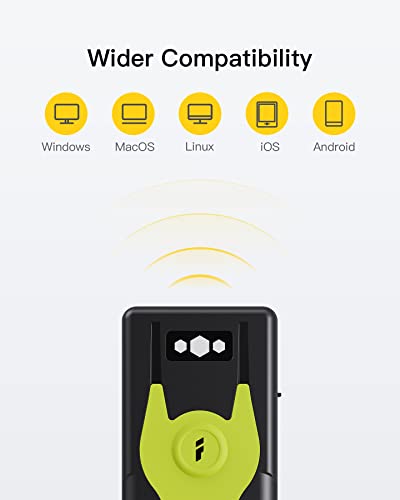 Inateck BCST-42 2D/1D Bluetooth Barcode Reader with USB Adapter 2.4Ghz Scanner On-Screen Code Scanner Portable and with Exclusive Shortcuts