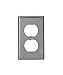 Leviton 1-Gang Duplex Device Receptacle Wallplate, Standard Size, Device Mount, Stainless Steel, 84003-40