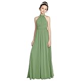 Chiffon Junior Bridesmaid Dress for Teens Halter