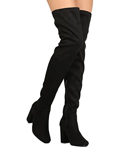 Women s thigh high boots stretchy side zipper over the …