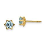 ICE CARATS 14kt Yellow Gold 4mm Synthetic Mar