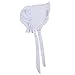 One Size Solid White Cotton Traditional Pioneer Bonnet