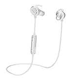 Bluetooth Headphones, Pobon QY19 Wireless Bluetooth Earbuds Stereo Headset Earphones with Microphone for Running Sports & Exercise (Bluetooth 4.1, Secure Fit, Sweatproof, 6 Hours Play Time) (White)