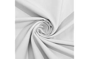 GENERIC Cotton Spandex Jersey Fabric - 4 Way Stretch - 60" Width Sold by The Yard - Ideal for T-Shirts, Dresses, Athleticwear Apparel (White, 2 Yards)