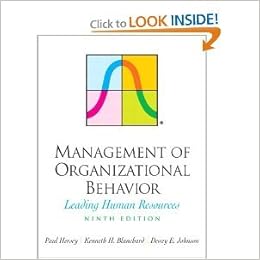 Management Of Anizational Behavior 9th Edition Paperback Paul H Hersey Author Kenh H Blanchard Author Dewey E Johnson 9780131441392 Books