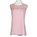 Hot sale ! New Fashion Women Chiffon Lace Sleeveless Shirt Blouse, Ninasill Exclusive Beautiful Casual Tank Tops (L, Pink)