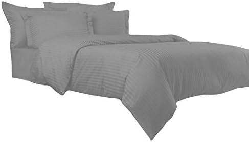 300TC Egyptian cotton quality KING GREY STRIPE Duvet Cover Set BY MARRIKAS