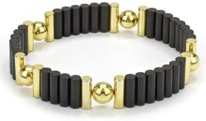 Laura Michaels Magnetic Black and Gold Spheres Link Bracelet