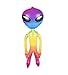 Novelty Treasures Colorful UFO Alien Inflate 3 Pack Space Galaxy Tie Dye Rainbow Party Decorations