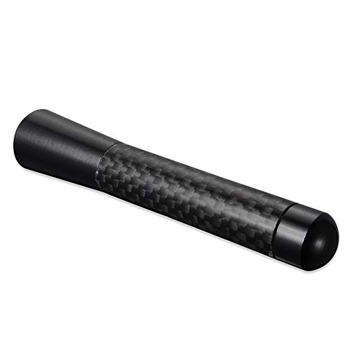 GTP 3" Real Carbon Fiber Antenna Black Aluminum AM/FM Radio Vehicle Car Screw-in Stubby Aerial Replacement - Thumbnail 2