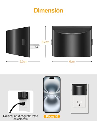 2 Paquete Luz Nocturna Enchufable con Sensor de Luz de Atardecer a Amanecer, 3000K Lampara LED Nocturna Noche con 3 Niveles de Brillo, Luces Nocturna para Niños, Dormitorio, Baño, Pasillo, Escaleras