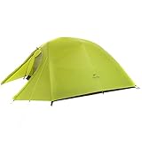 Naturehike Cloud-Up 3 Person Lightweight Backpacking Tent with Footprint - 4 Season Tent Ultralight 20D Silicone Coated Waterproof Backpack Camping Tent (3P - Mustard Green)