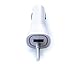 Samsung Galaxy S7 S6 Note 4 5 New White Car Charger - Dual USB Port 6 Foot Coiled Cord 5v / 2.4 Amp Compatible with Motorola LG HTC Samsung - Red LED