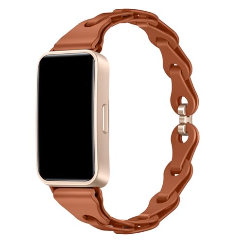 TENYELE Trendy Silicone Watch Straps Decorative Chain Link Designed Breathable Wristband For Band 8/9/10 Bracelets Repair Watch Band